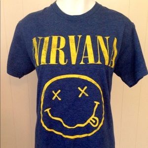 Nirvana Smiley Face Blue Band Tee